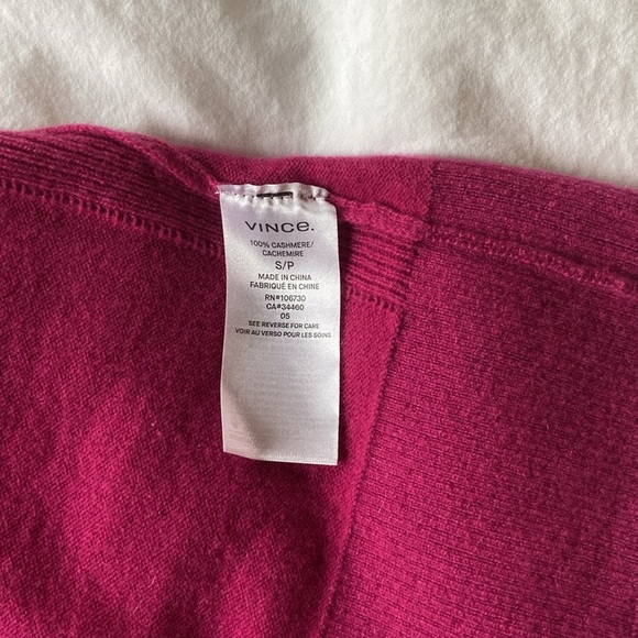 Vince Boxy Drop Shoulder Cashmere Sweater in pink, S - Picture 7 of 8